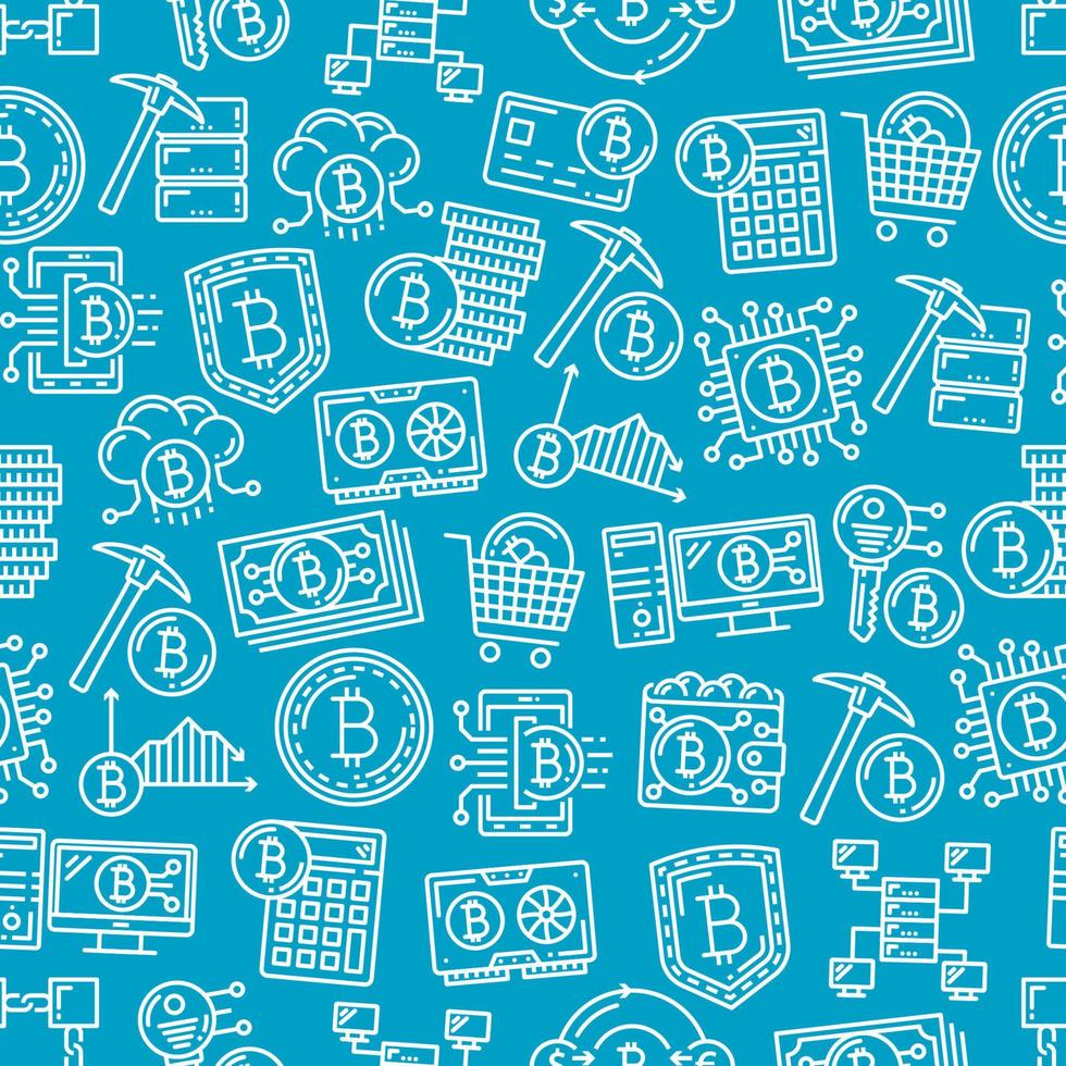 Bitcoin cryptocurrency digital pattern background vector