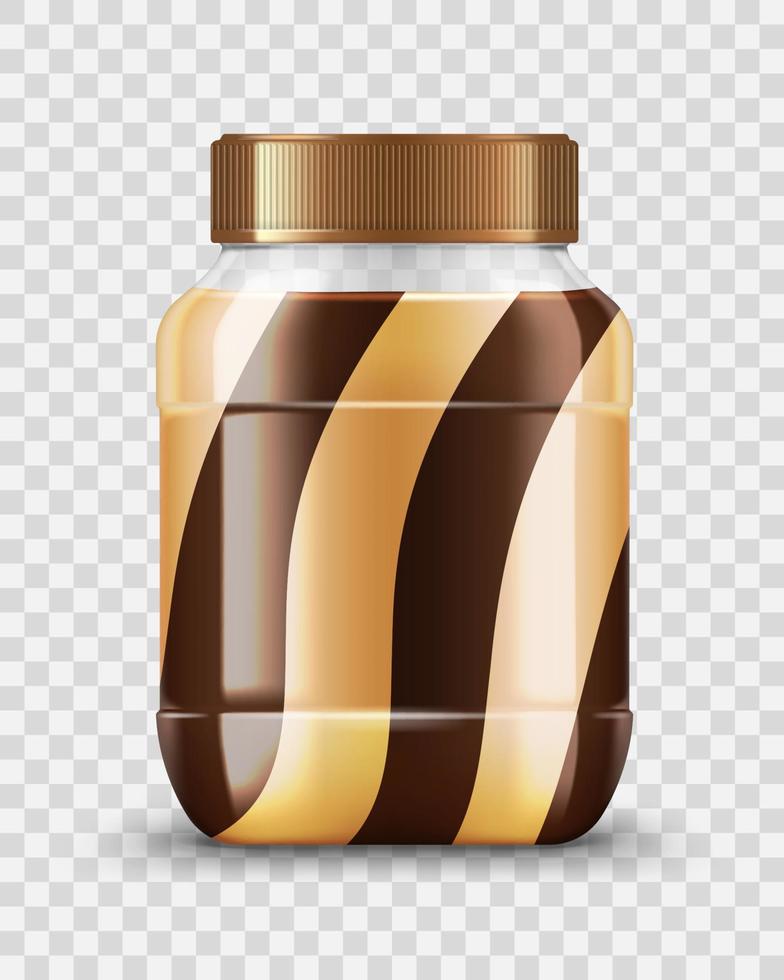 Jar of peanut butter, spread or chocolate cream vector