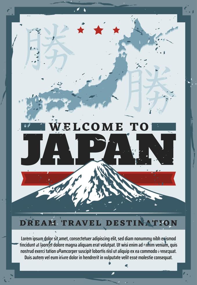 bienvenido a japón, viaje al monte tokio fuji vector