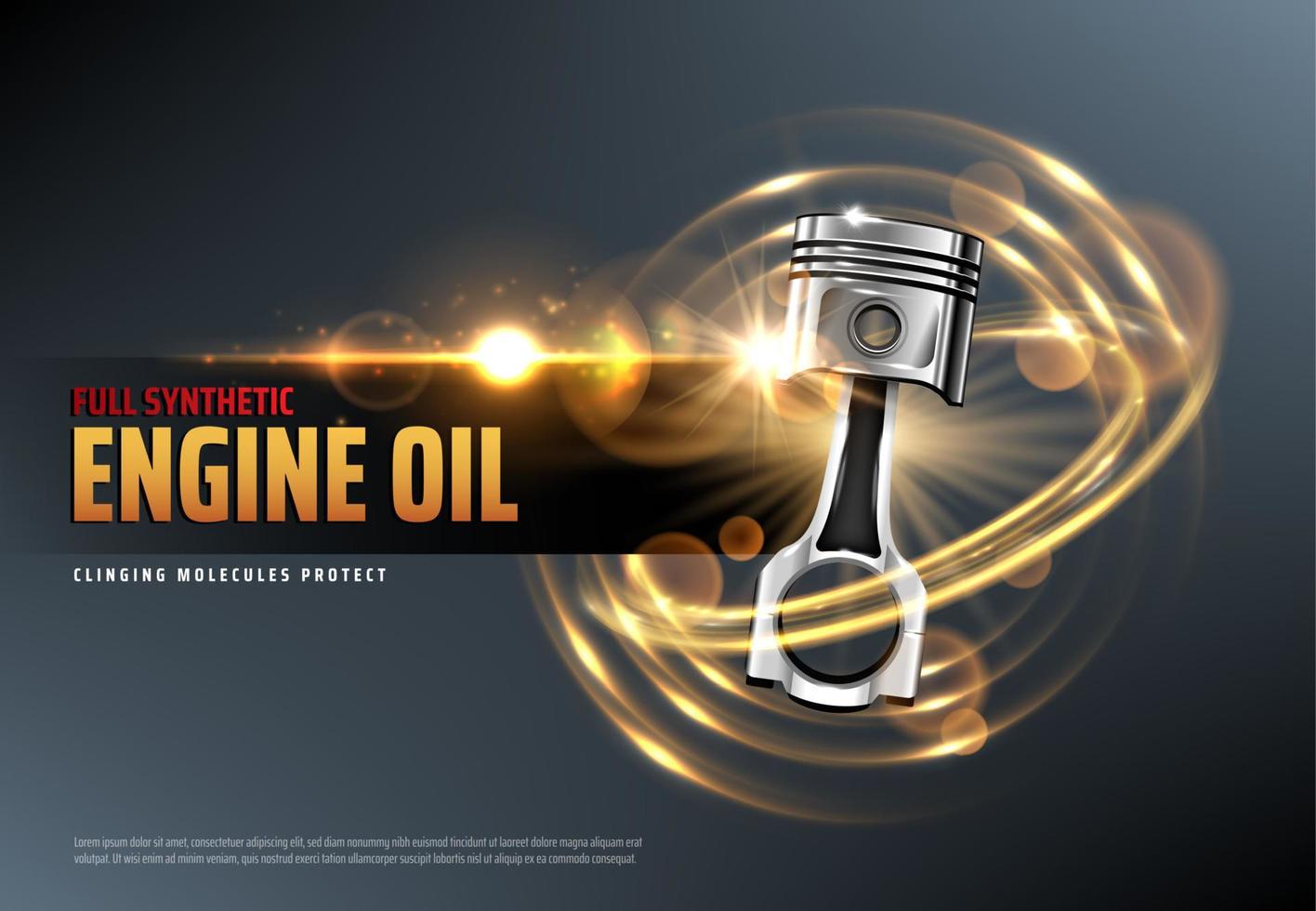 Motor oil or lubricant with car engine piston vector