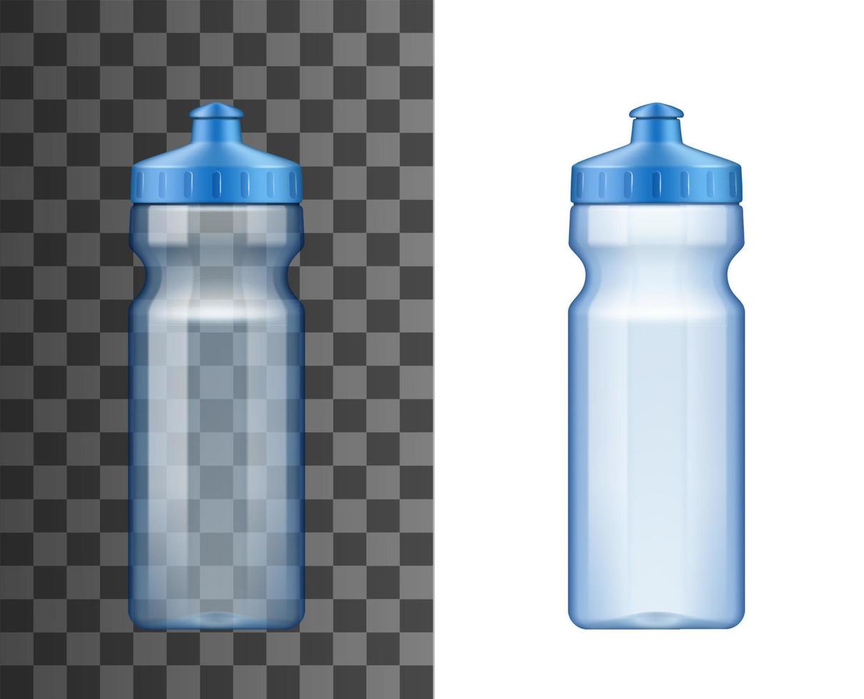 botella de agua de plástico de bebida deportiva, maqueta 3d vector