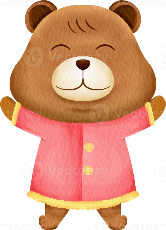 clipart de urso aquarela png