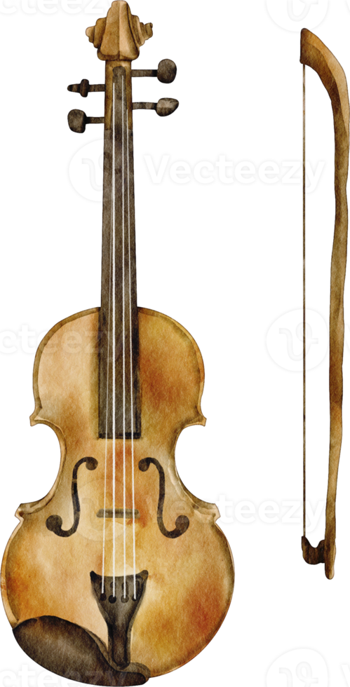 watercolor violin music instrument png