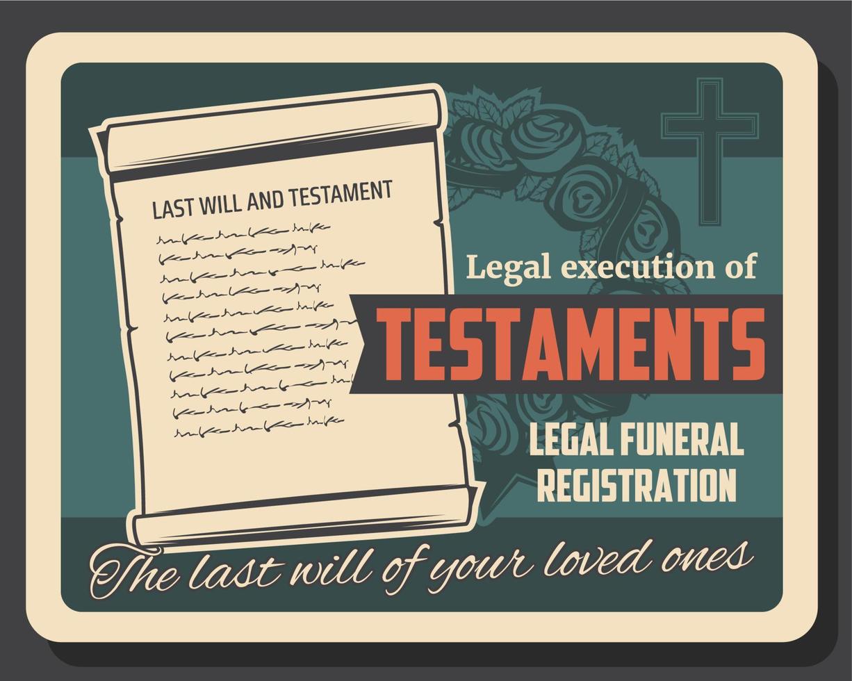 Testament execution and funeral service vector