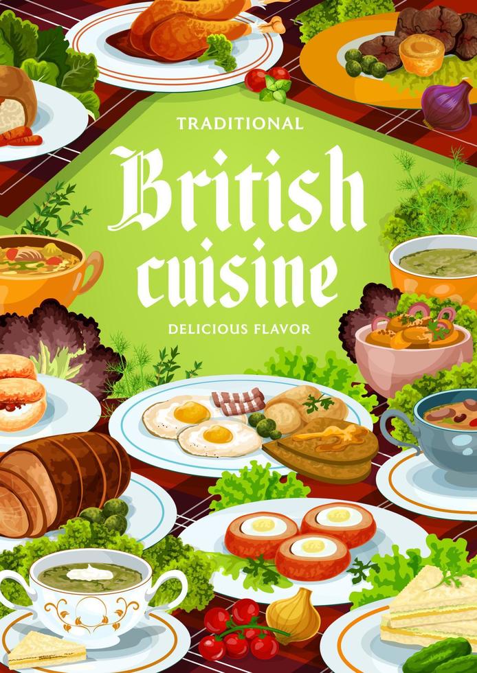 Britain cuisine vector food meals english dishes