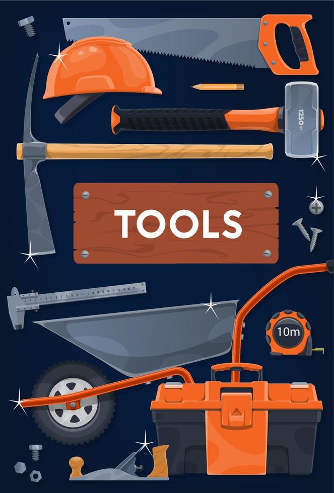 Construction, building and repair tools vector