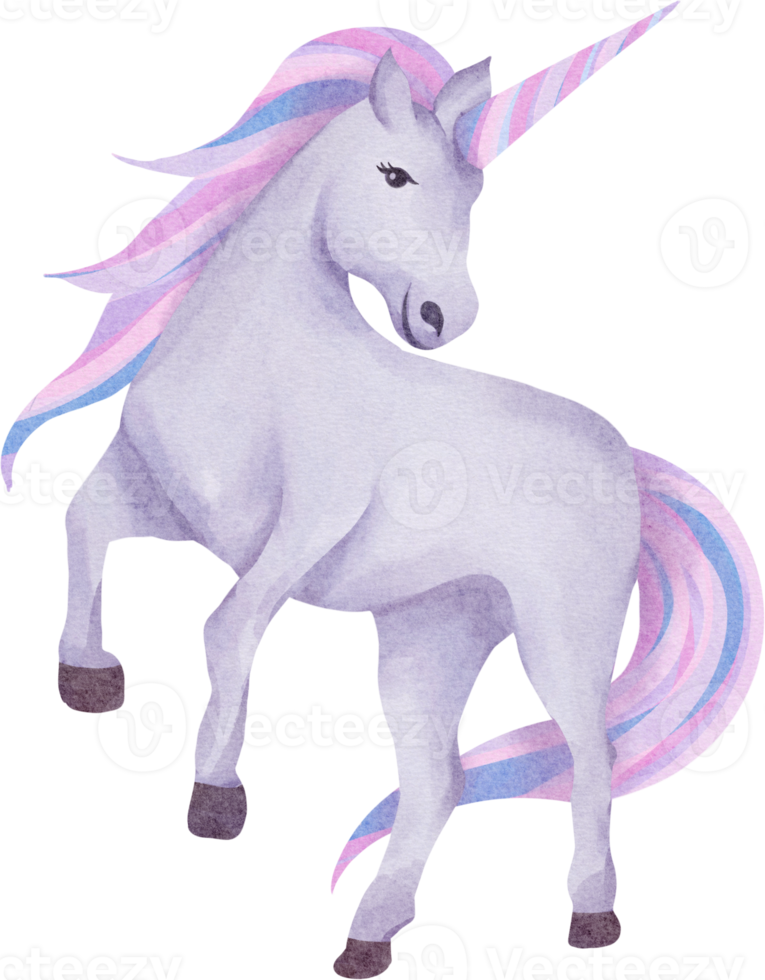 cute watercolor unicorn png