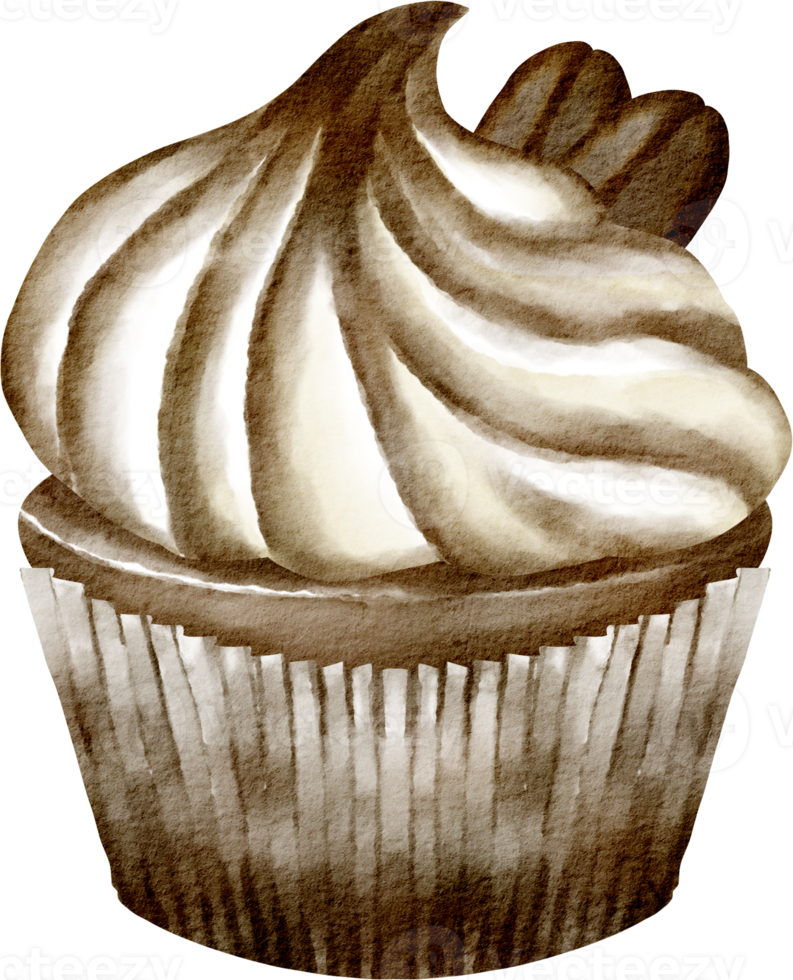 cupcake de café acuarela png