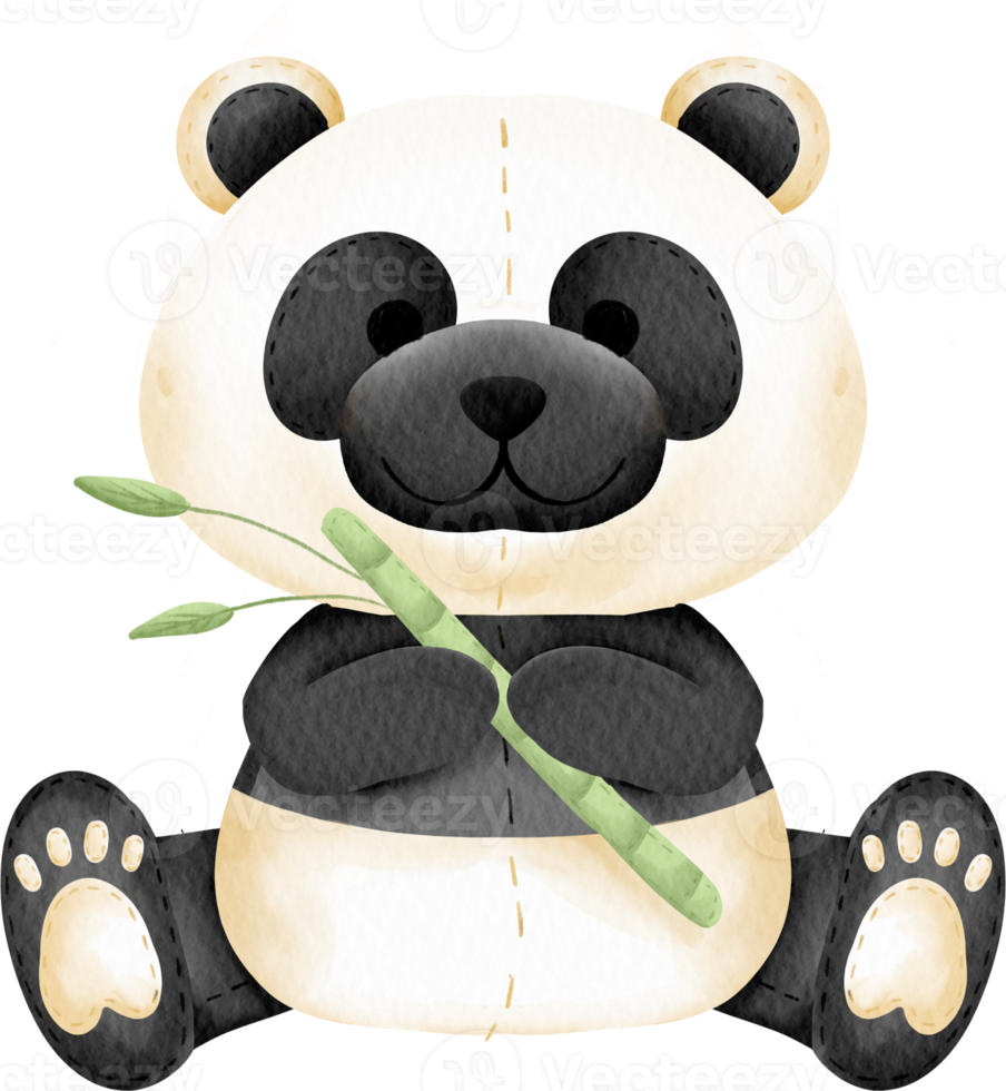 watercolor panda doll png