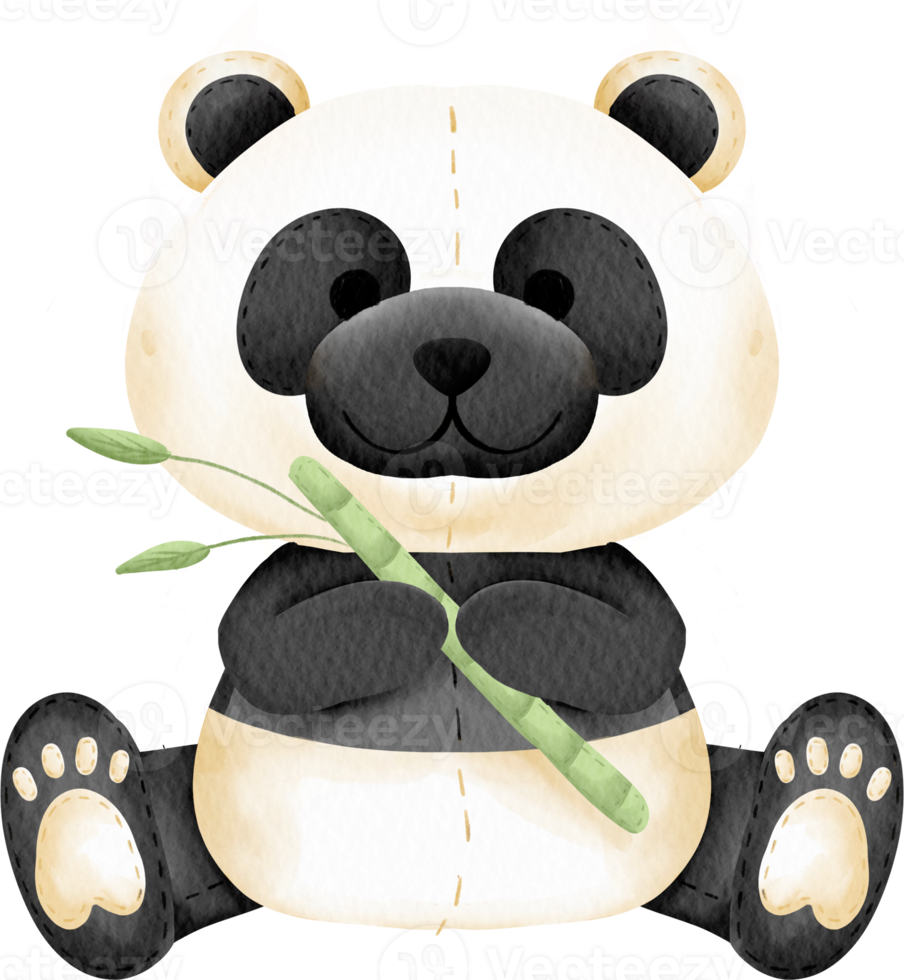 muñeca panda acuarela png