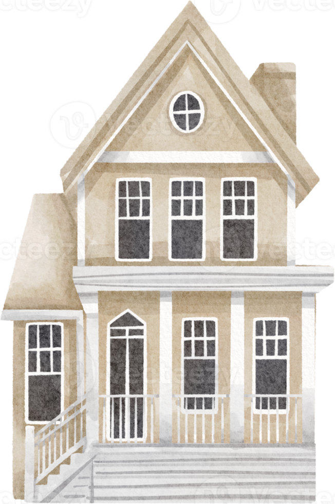 watercolor house illustration png