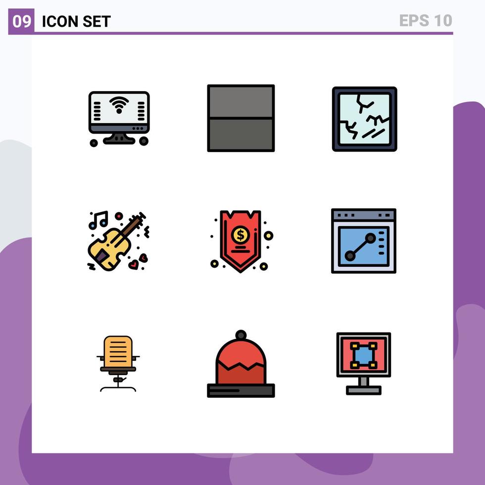 9 Creative Icons Modern Signs and Symbols of funds account halloween safe violin Editable Vector Design Elements