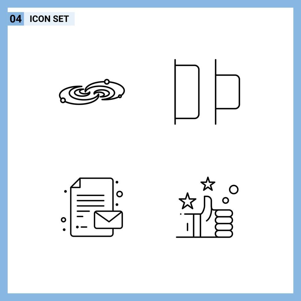 4 Line concept for Websites Mobile and Apps galaxy paper system horizontal favorites Editable Vector Design Elements