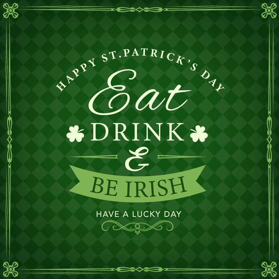 Irish holiday, St. Patricks day greetings frame vector
