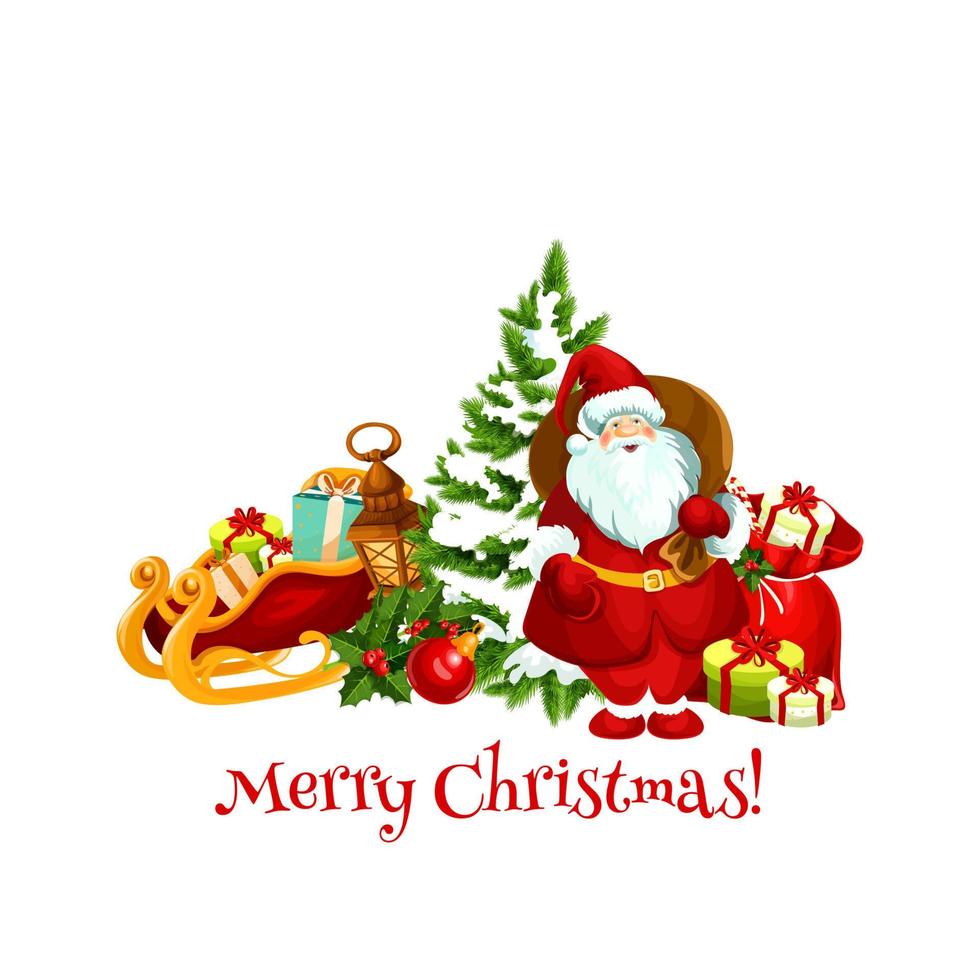 Christmas holiday gifts and Santa vector