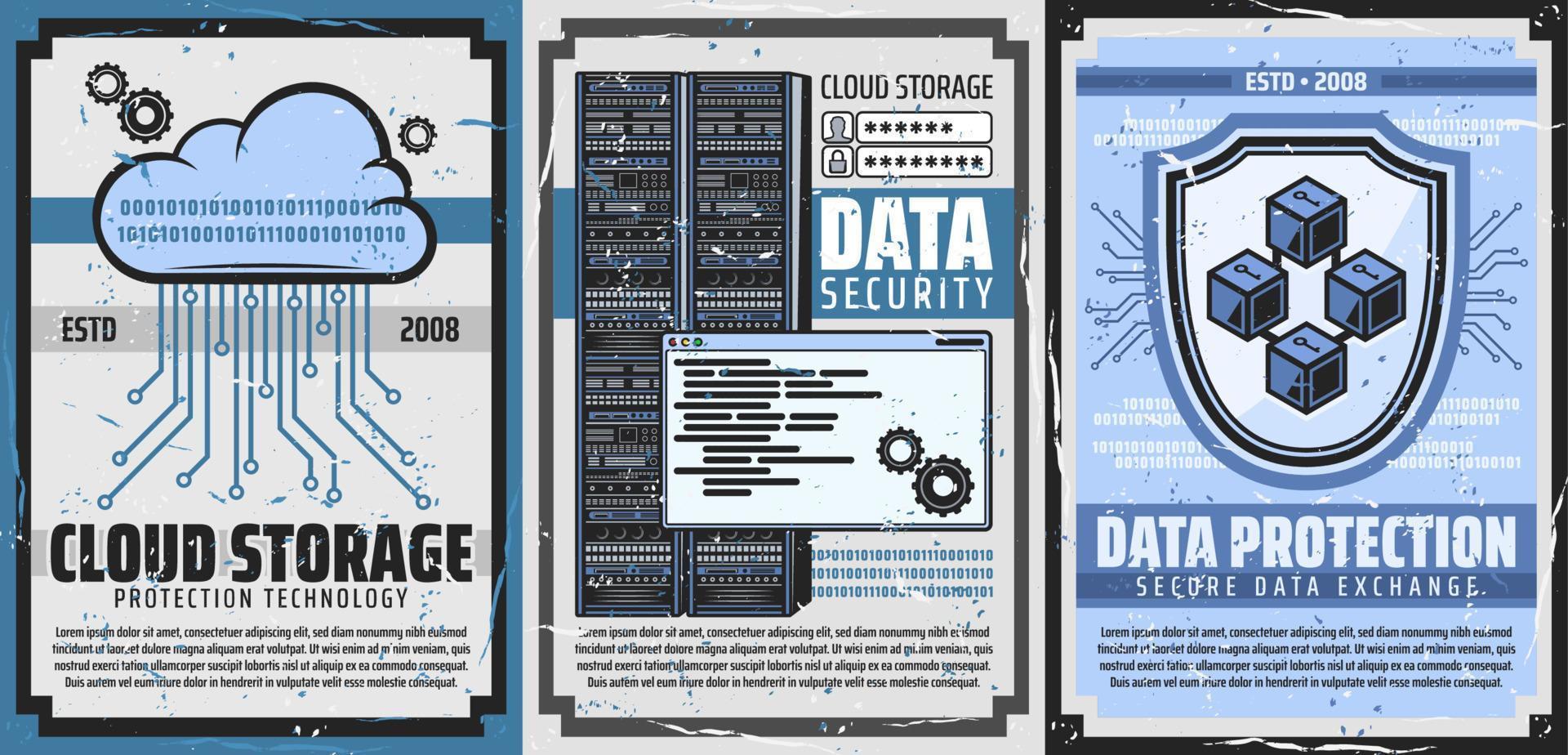 Internet data protection and cloud storage vector