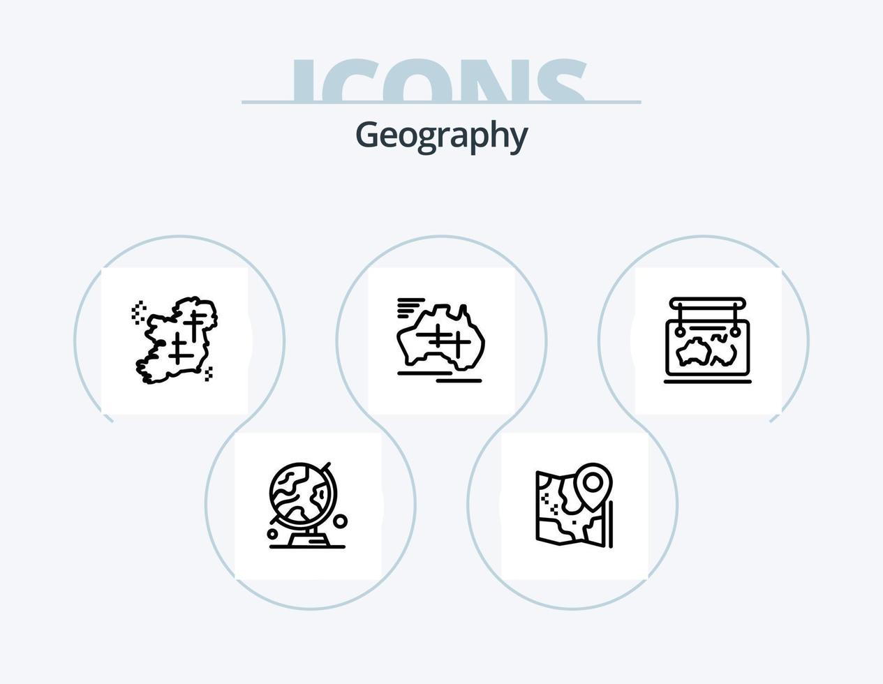 paquete de iconos de línea de geografía 5 diseño de iconos. mar. vacación. Google. irlandesa. localización vector