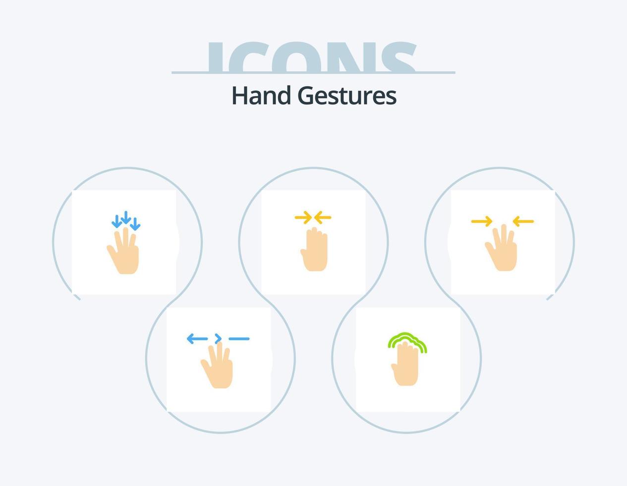Hand Gestures Flat Icon Pack 5 Icon Design. . interface. gestures. gestures. fingers vector