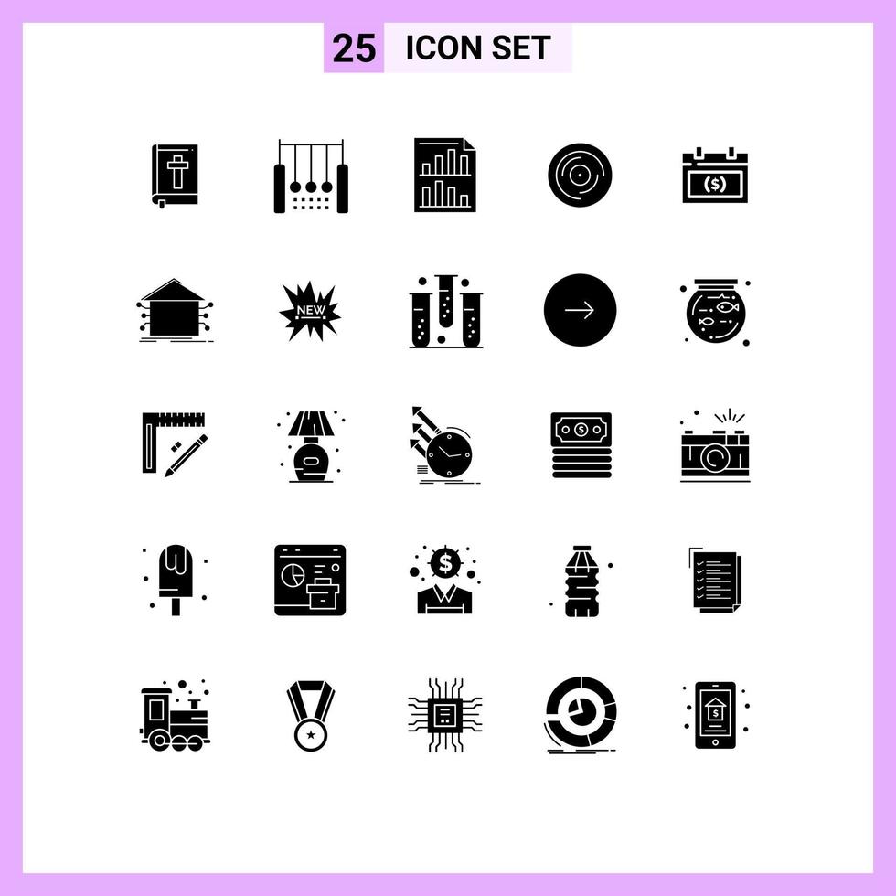 paquete de iconos vectoriales de stock de 25 signos y símbolos de línea para rascar los anillos de dj batir elementos de diseño vectorial editables en papel vector