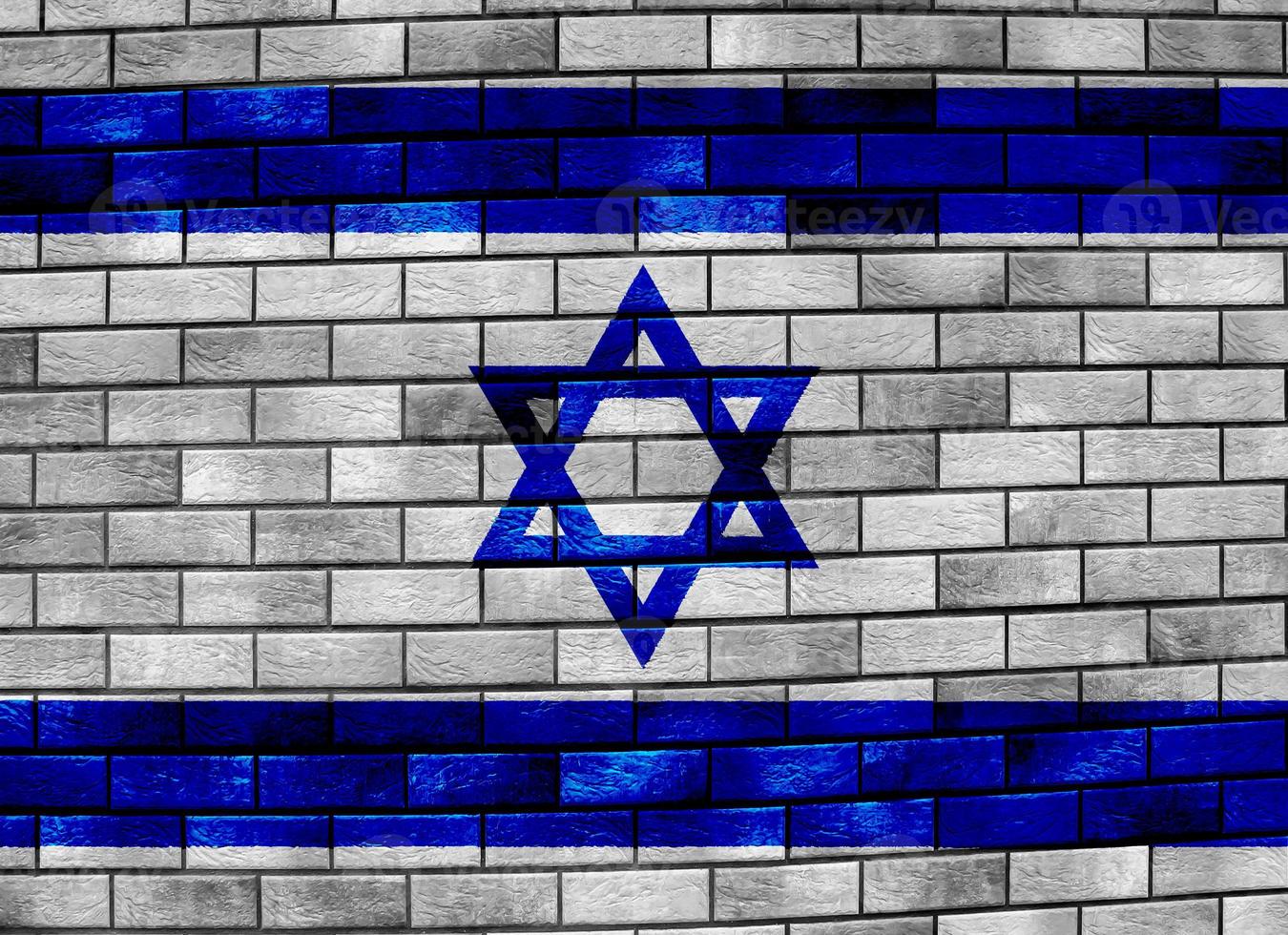 Flag of Israel on a textured background. Concept collage. photo