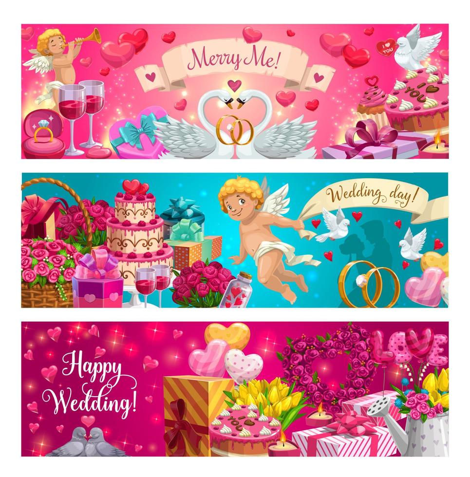 Wedding ceremony, save the date. Symbols of love vector