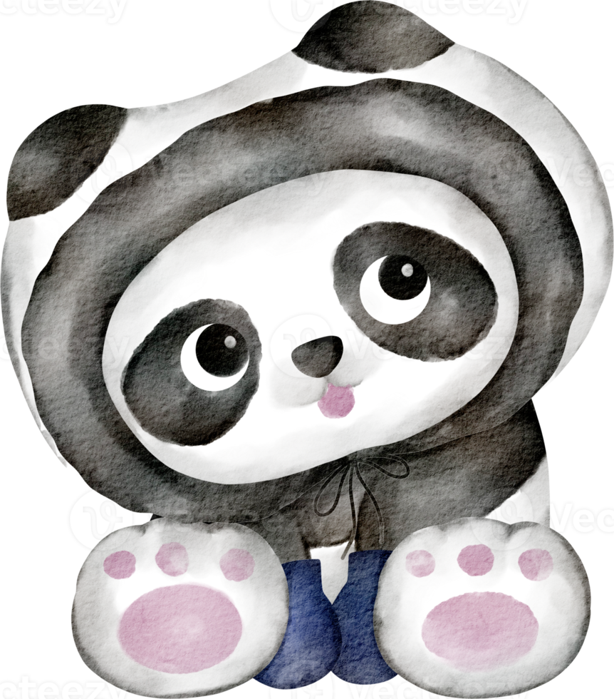 watercolor cute panda png