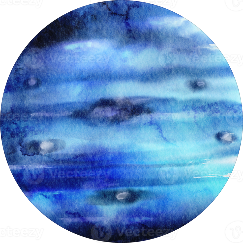 neptune vattenfärg planet png