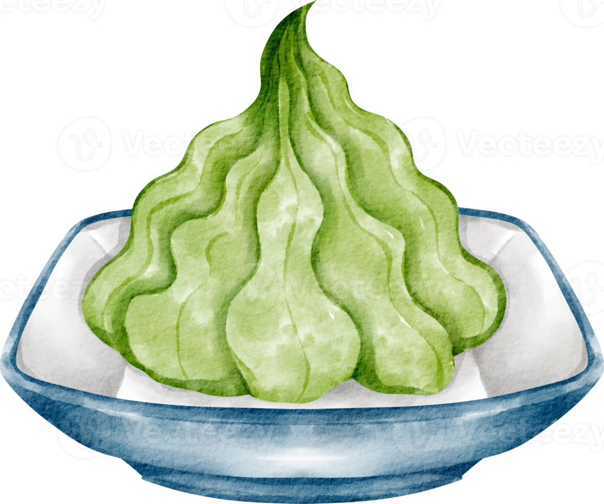 watercolor wasabi Japanese cuisine png