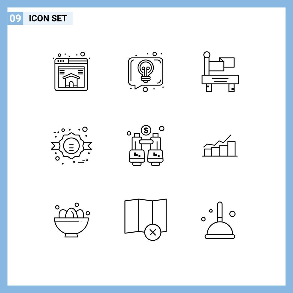 9 Thematic Vector Outlines and Editable Symbols of locate explore train binoculars discount Editable Vector Design Elements