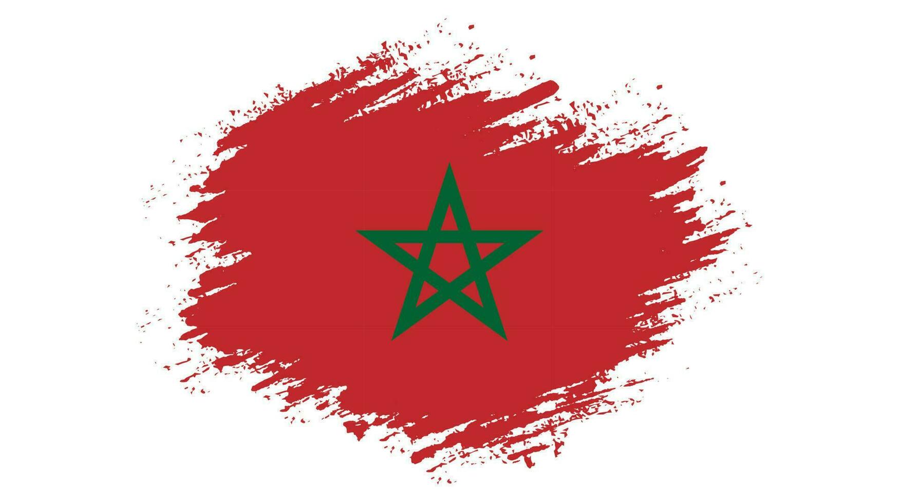 Brush frame Morocco flag vector