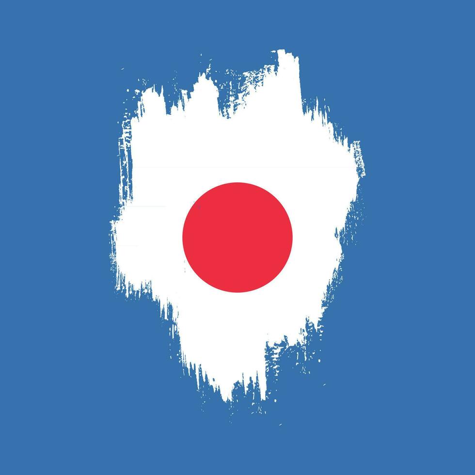 Vintage brush effect Japan flag vector