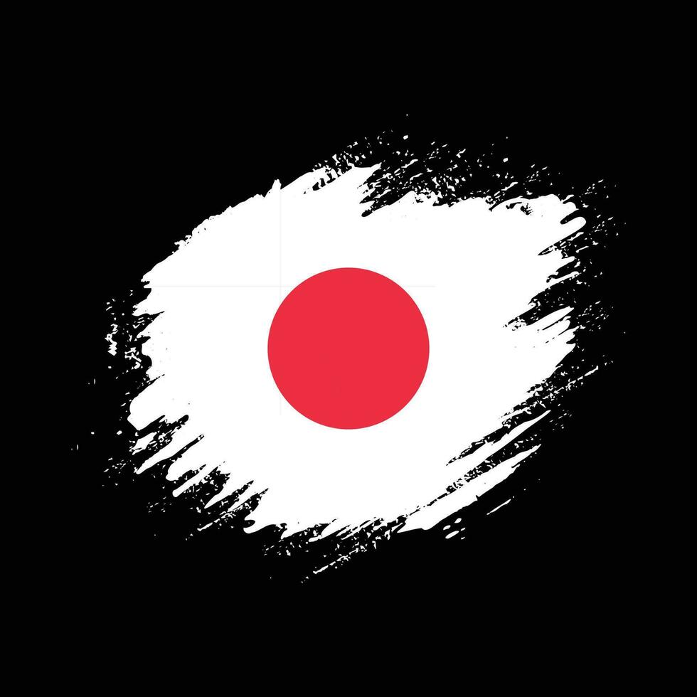 colorido, mano, pintura, japón, grunge, bandera, vector