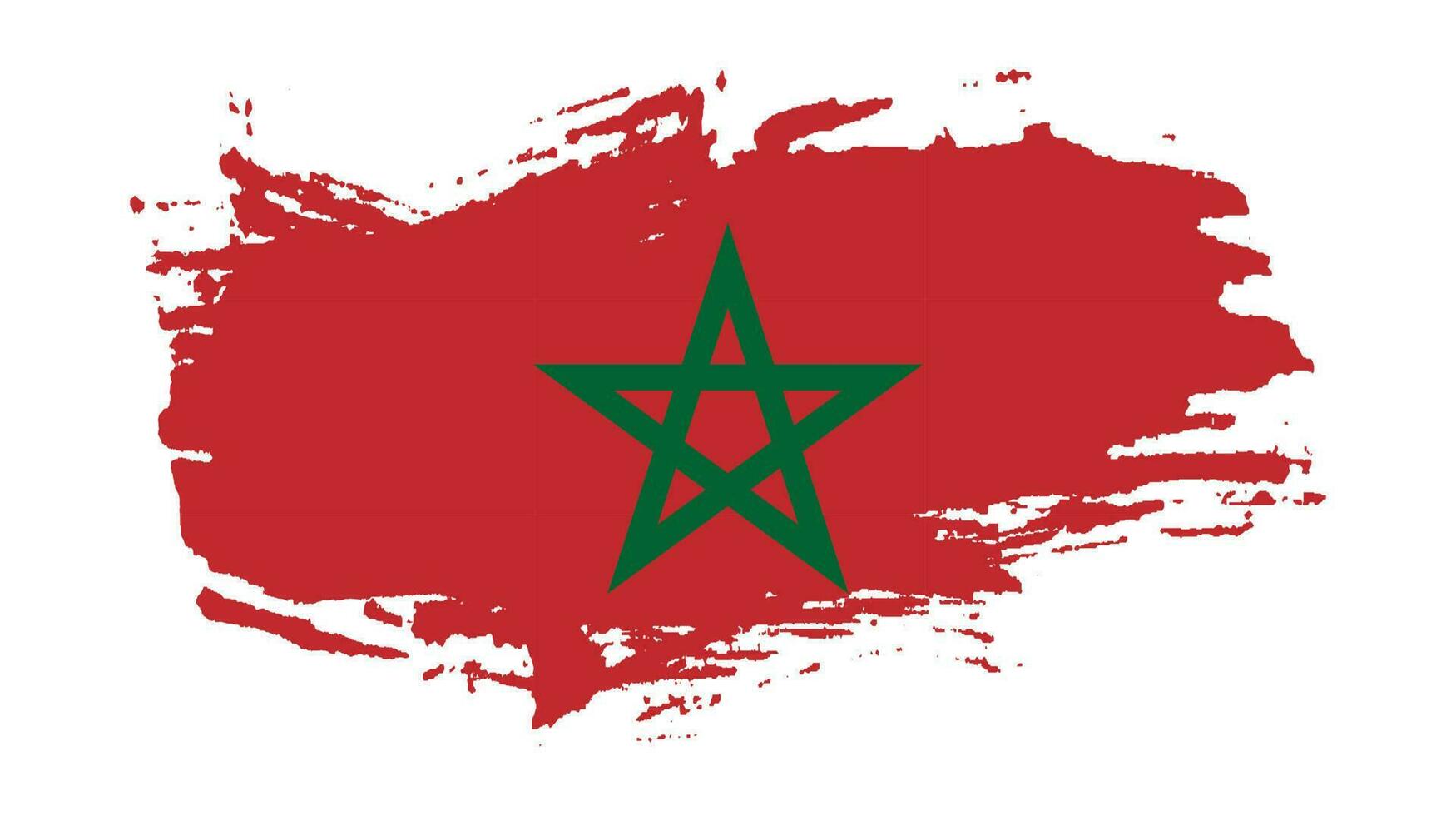 New brush grunge texture Morocco flag vector