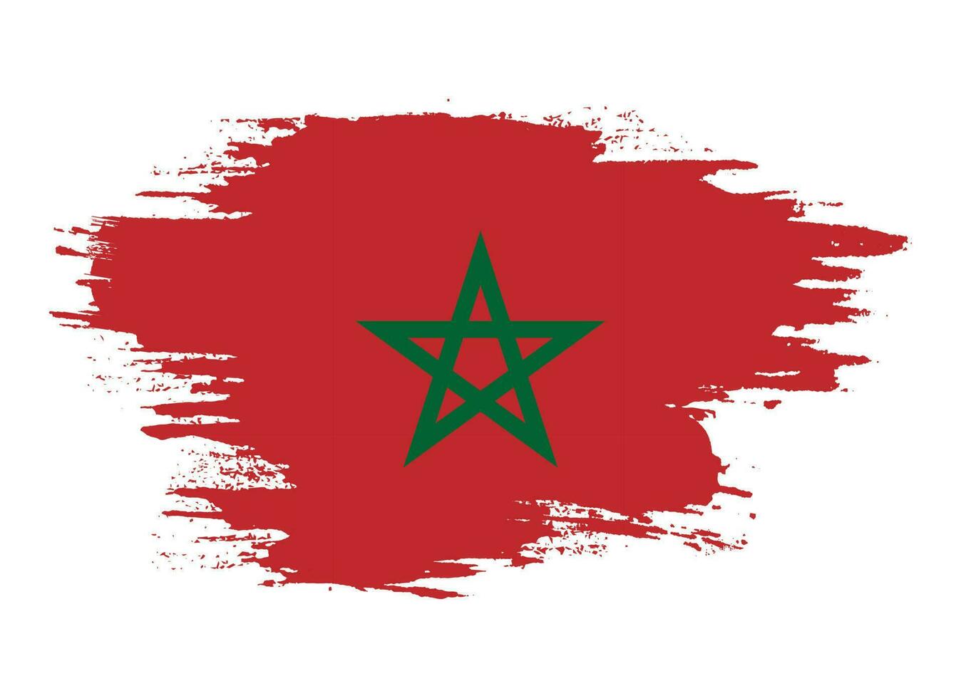 pintura grunge pincel trazo marruecos bandera vector