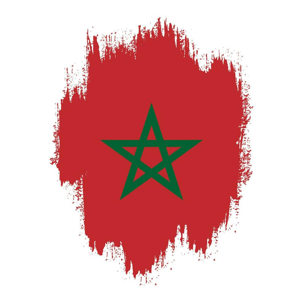 Colorful hand paint Morocco grunge flag vector