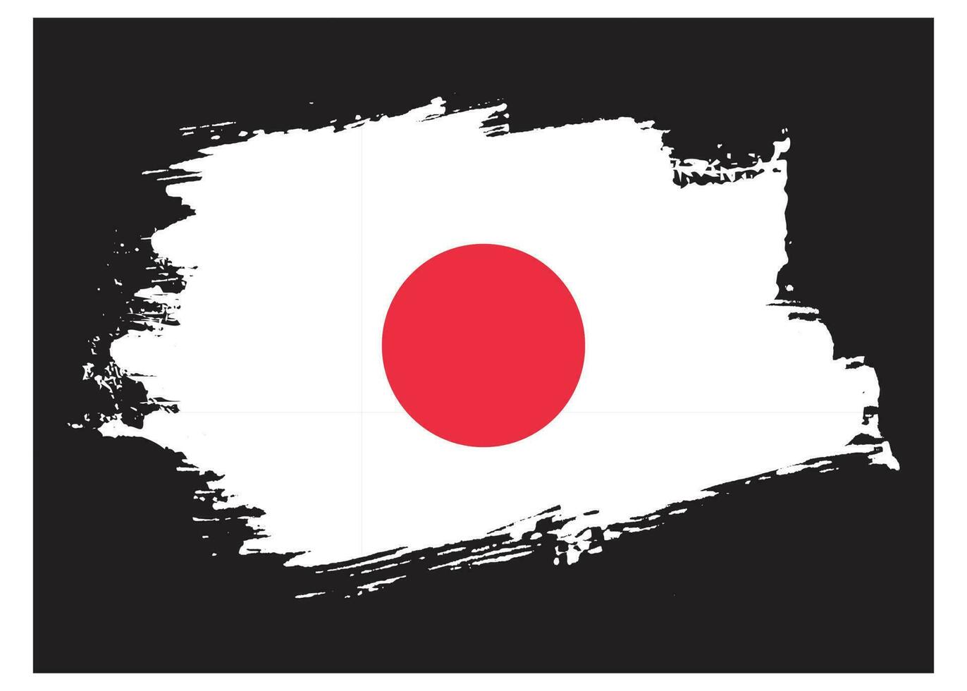 Professional brush effect Japan flag vector