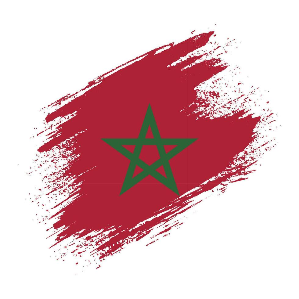 Hand paint professional abstract Morocco flag vector