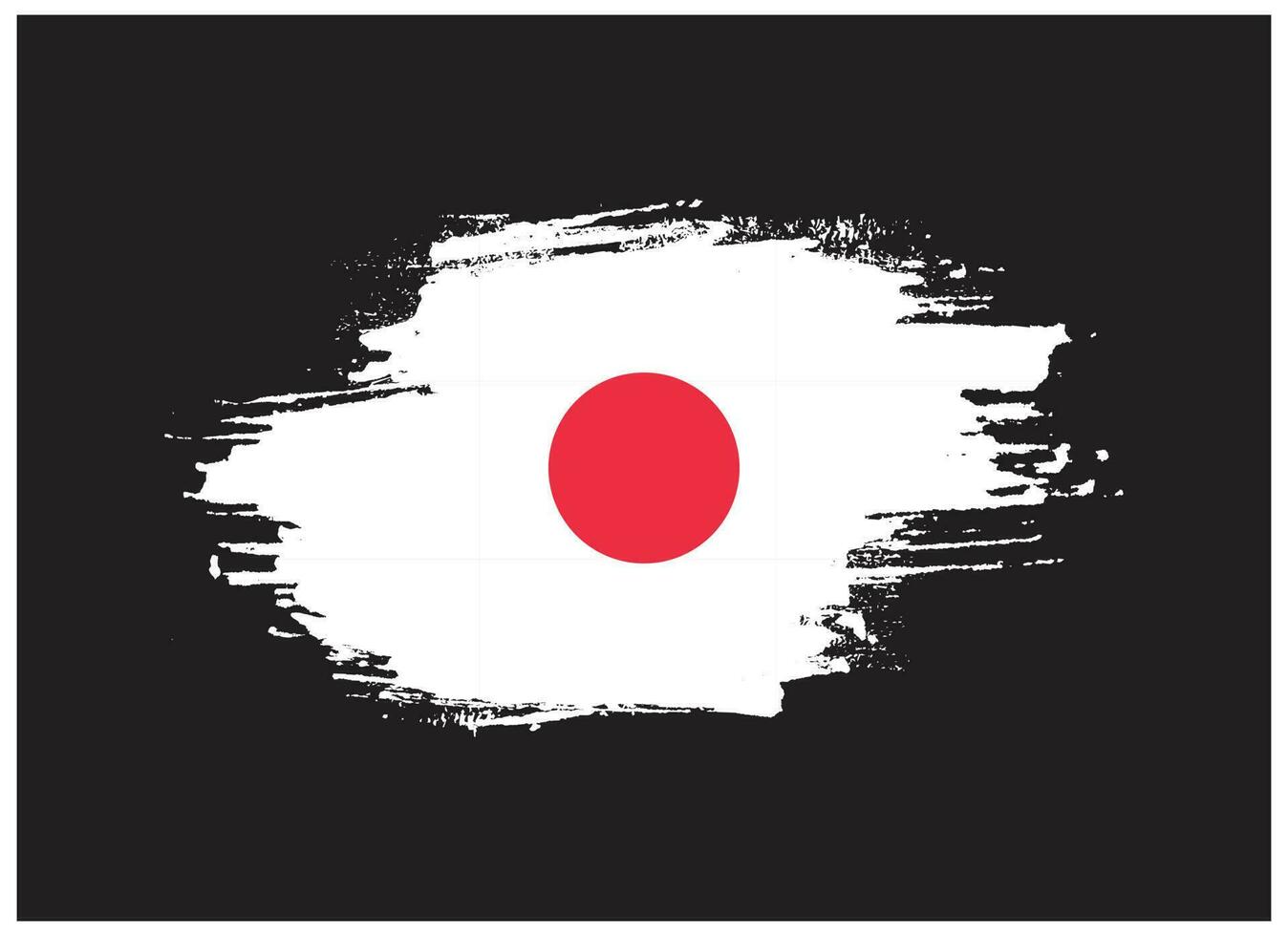 Japan paint brush stroke template flag vector