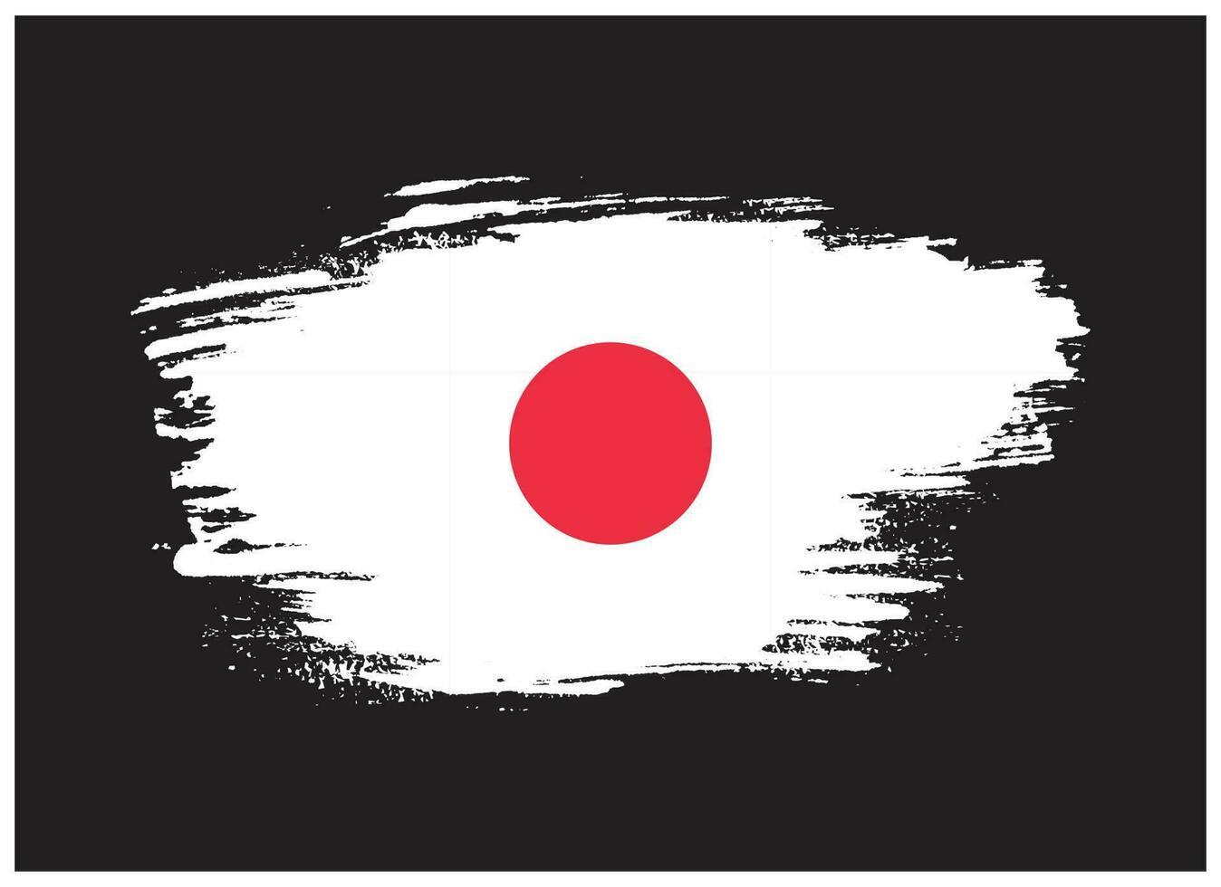 Paint brush stroke shape Japan flag vector
