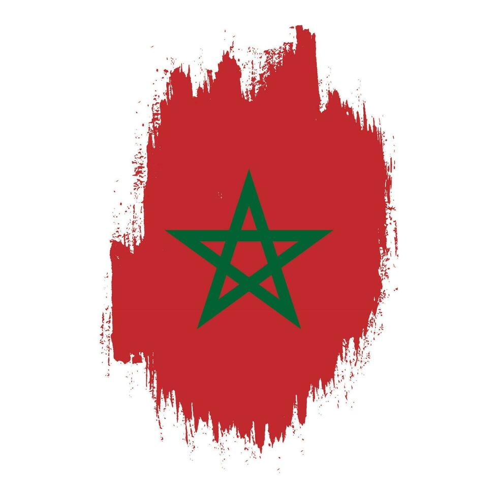 Splash new Morocco grunge texture flag vector