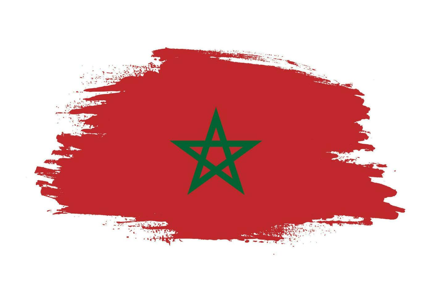 Vector paint brush stroke Morocco flag