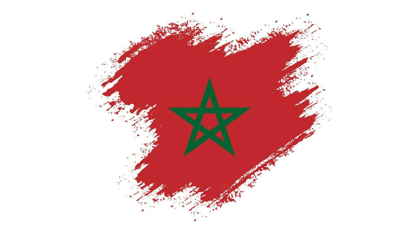 vector de bandera de marruecos de trazo de pincel de rayas