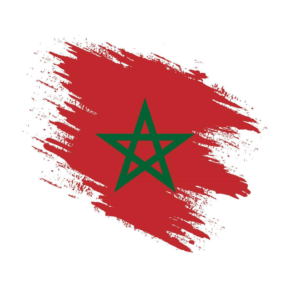 Hand paint professional abstract Morocco flag vector