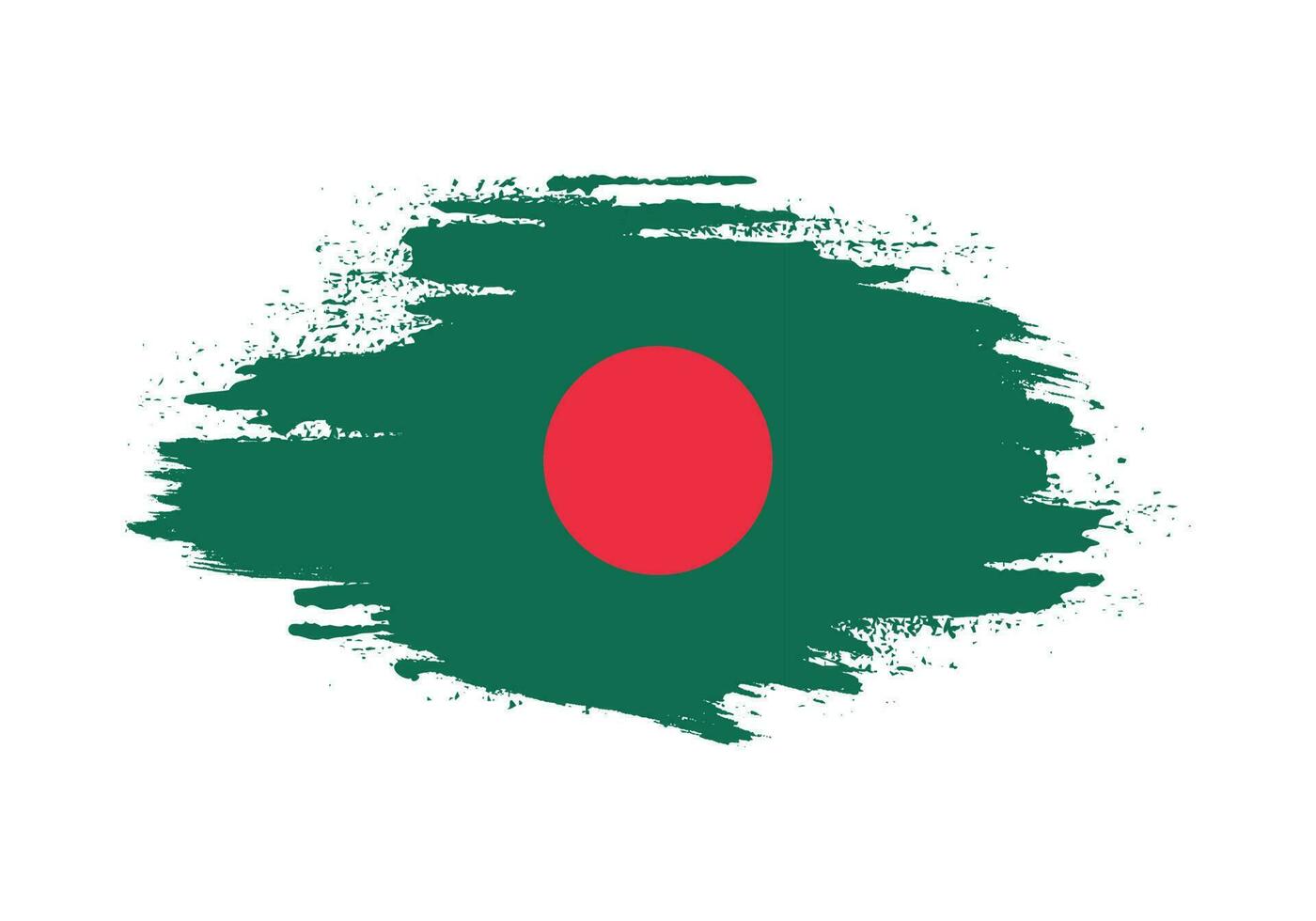 Paint grunge brush stroke Bangladesh flag vector