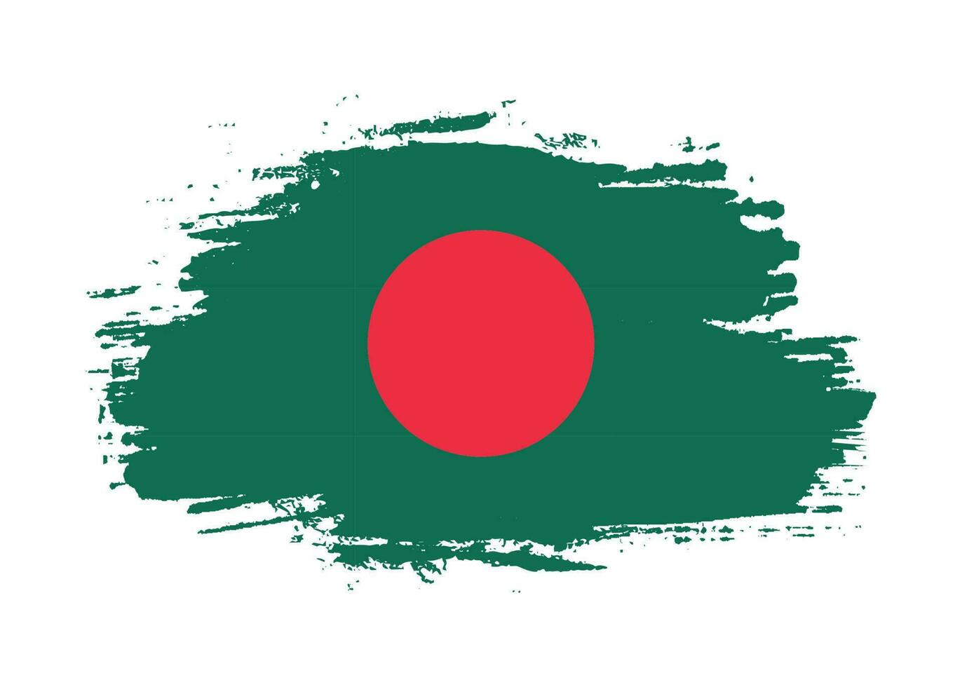 Brush stroke hand drawn vector Bangladesh flag