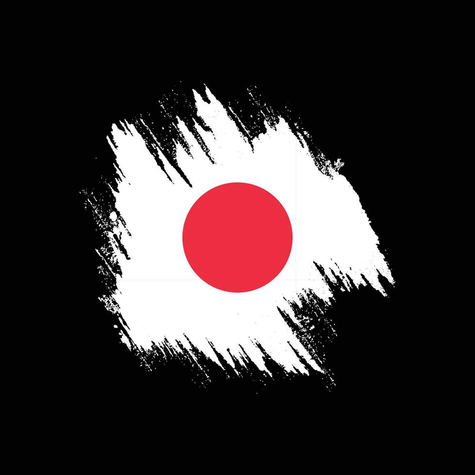 Creative Japan grunge texture flag vector