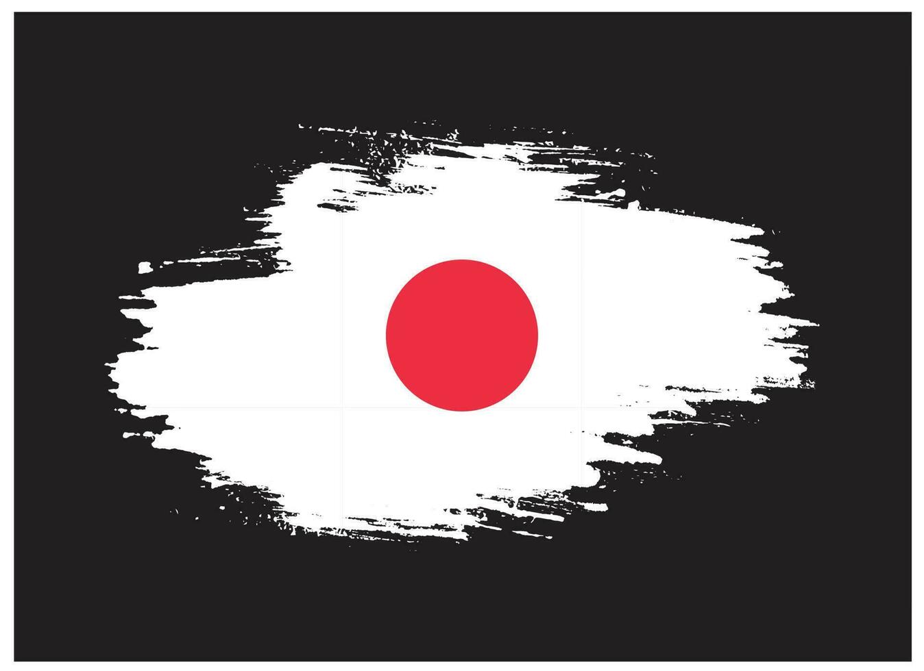 Paint ink brush stroke Japan flag vector