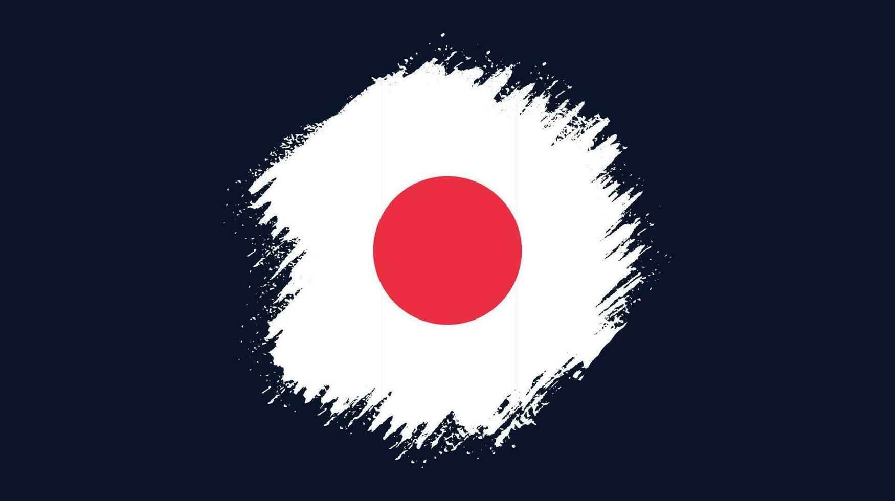 Japan flag vector with brush stroke illustration