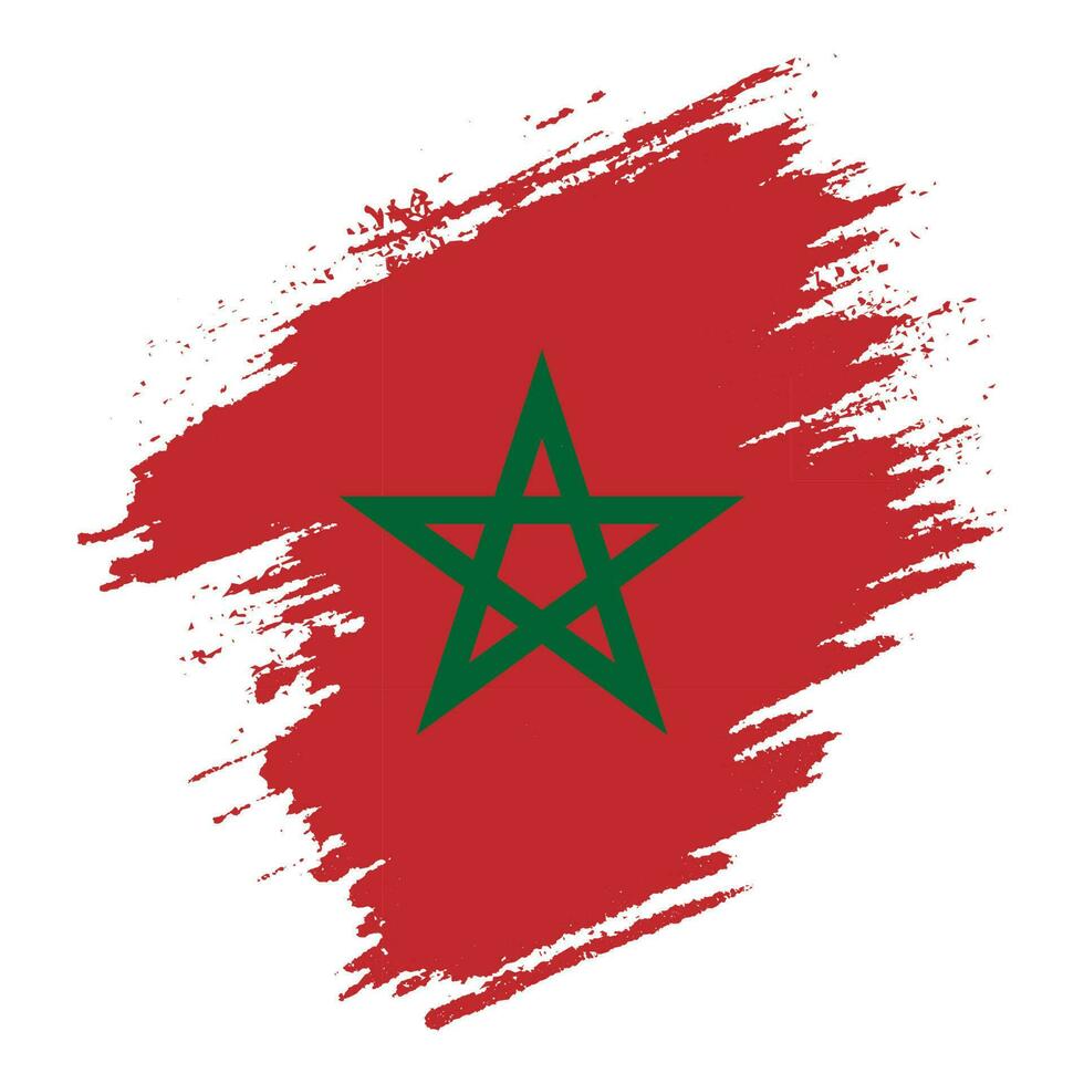 Splash Morocco grunge flag vector