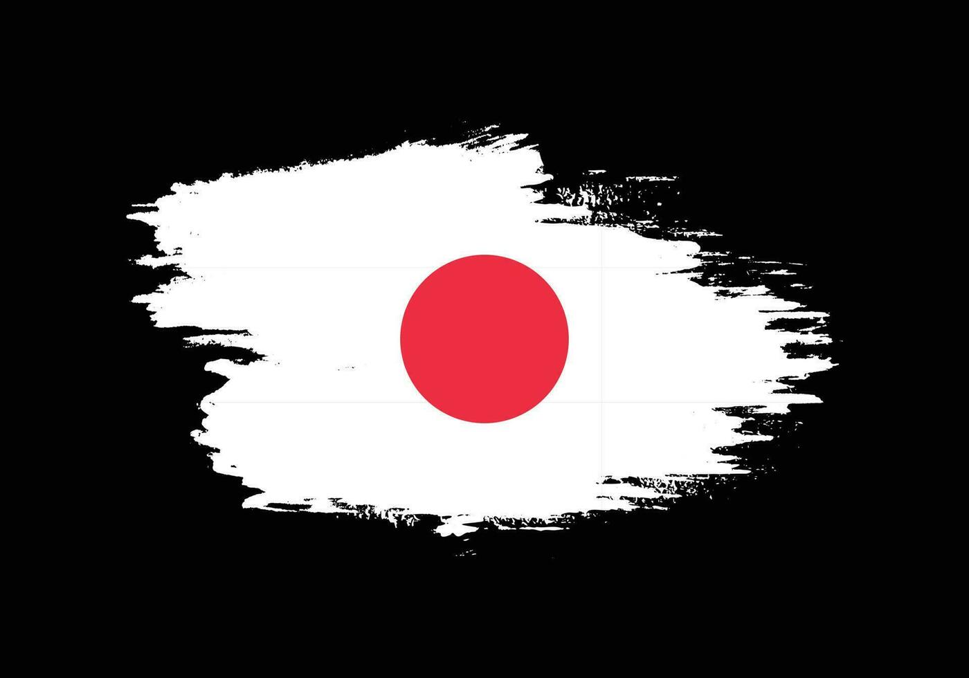 Hand drawn grunge brush stroke Japan flag vector